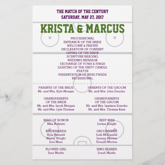Match of the Century Wedding Programme (Voorkant)