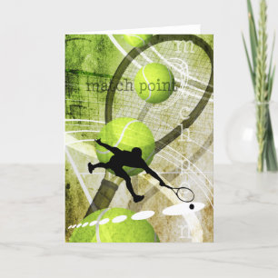 Match Point jongen speelt tennis blanco Kaart