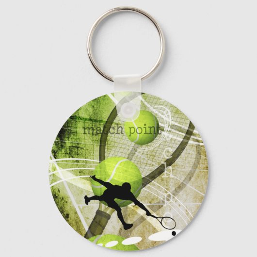 Match Point mannen tennis Sleutelhanger (Voorkant)