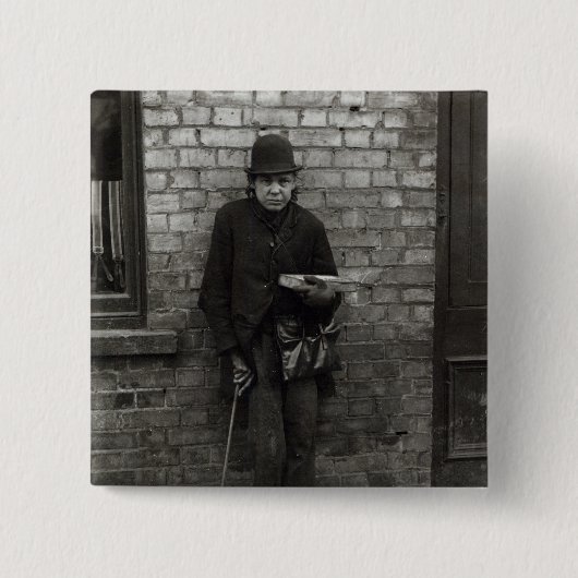 Match-Seller. c.1900 Vierkante Button 5,1 Cm (Voorkant)