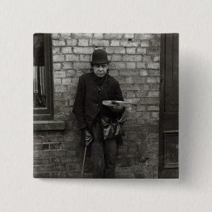 Match-Seller. c.1900 Vierkante Button 5,1 Cm