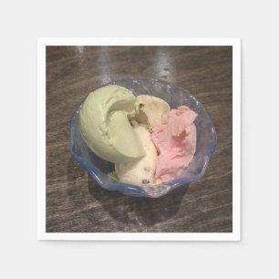 Matcha Aardbei Vanille Ijslep Sundae B Servet