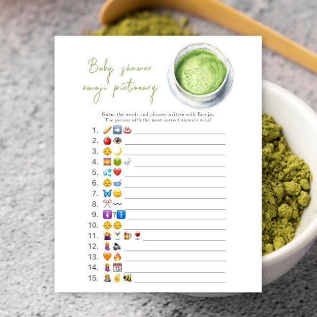 Matcha baby shower Emoji afbeeldingsgame (Creator heeft geüpload)