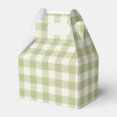 Matcha Baby shower Groene Strik Streepjesstof Bedankdoosjes (Achterkant)
