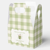 Matcha Baby shower Groene Strik Streepjesstof Bedankdoosjes (Geopend)