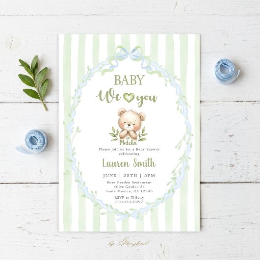 Matcha Baby Shower Kaart