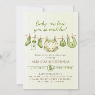 Matcha Baby Shower Uitnodiging