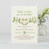 Matcha Baby Shower Uitnodiging (Staand voorkant)