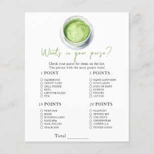 Matcha baby shower - Wat zit er in je tas spel