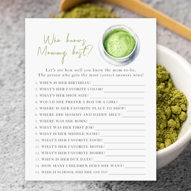 Matcha baby shower - Wie kent mama het best (Creator heeft geüpload)
