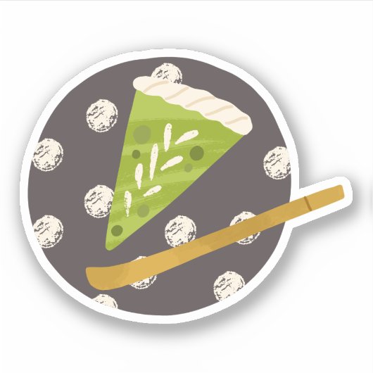 Matcha boba groene thee, matcha poeder sticker (Voorkant)