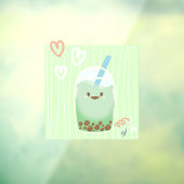 Matcha boba groene thee, matcha raamsticker (Vel 3)