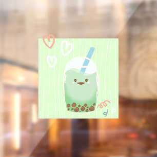 Matcha boba groene thee, matcha raamsticker