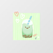 Matcha boba groene thee, matcha raamsticker (Vel)