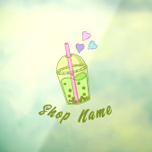 Matcha boba groene thee, matcha raamsticker (Vel 3)
