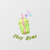 Matcha boba groene thee, matcha raamsticker (Vel)
