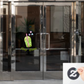 Matcha boba groene thee, matcha raamsticker (Kantoordeur)