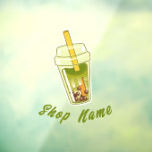 Matcha boba groene thee, matcha raamsticker (Vel 3)