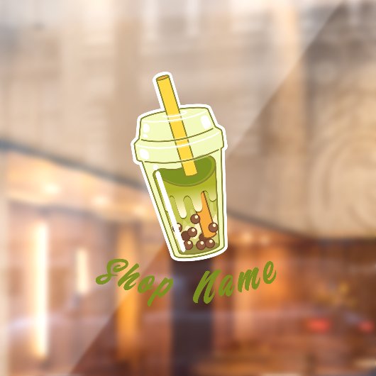 Matcha boba groene thee, matcha raamsticker (Vel 2)