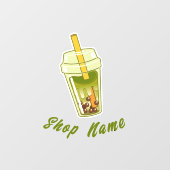 Matcha boba groene thee, matcha raamsticker (Vel)