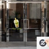 Matcha boba groene thee, matcha raamsticker (Kantoordeur)