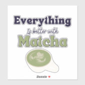 Matcha boba groene thee, matcha sticker (Vel)