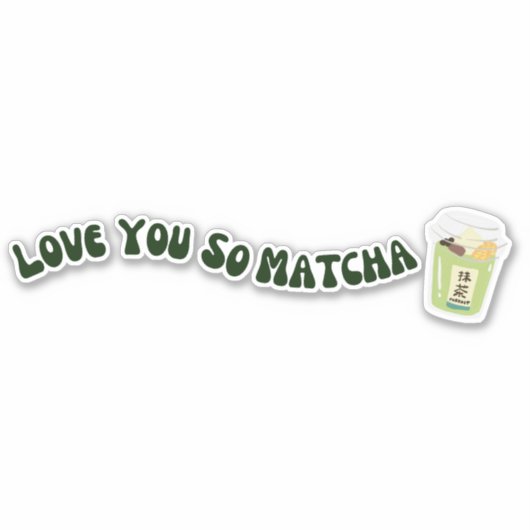 Matcha boba groene thee, matcha sticker (Voorkant)