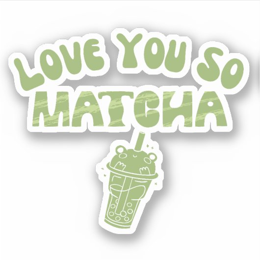 Matcha boba groene thee, matcha sticker (Voorkant)