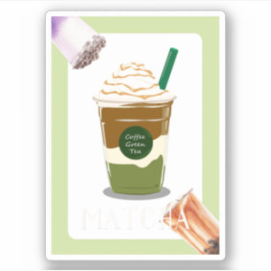 Matcha boba groene thee, matcha sticker