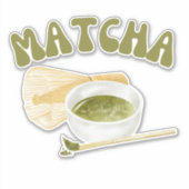 Matcha boba groene thee, matcha sticker (Voorkant)