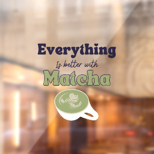 Matcha boba groene thee, matcha venster klampen raamsticker
