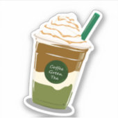 Matcha boba groene thee sticker (Voorkant)