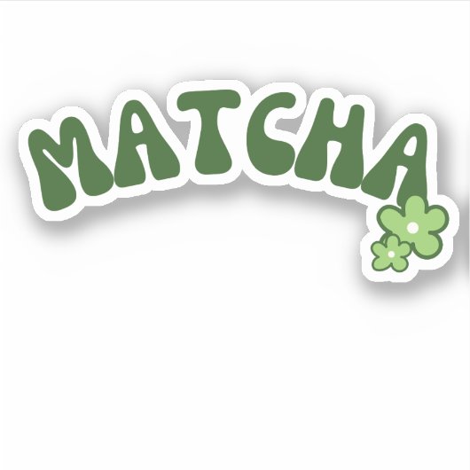 Matcha boba groene thee sticker (Voorkant)