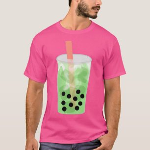 Matcha Boba melkthee met grote rietjes T-shirt
