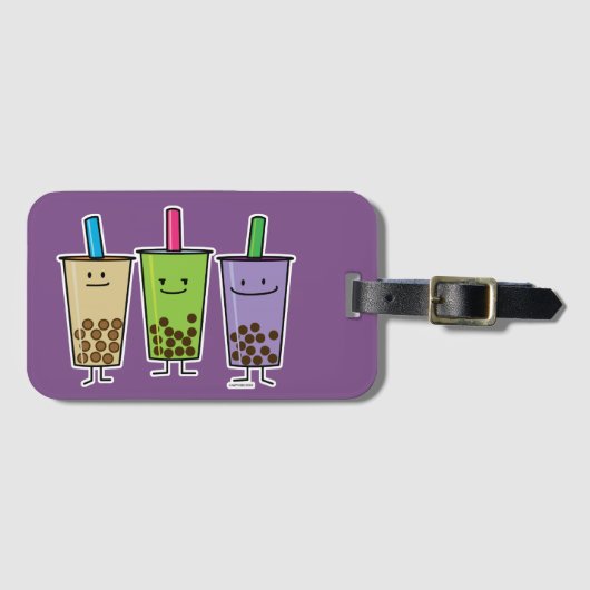 Matcha boba thee groene drink Taro tapioca Japa Bagagelabel (Voorkant (horizontaal))