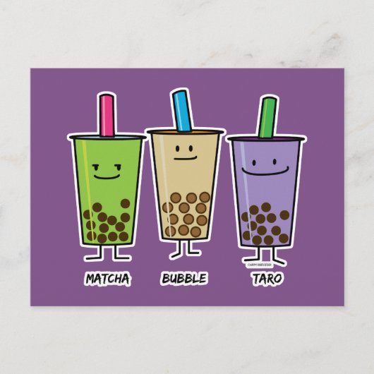 Matcha boba thee groene drink Taro tapioca Japa Briefkaart (Voorkant)