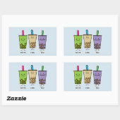 Matcha boba thee groene drink Taro tapioca Japa Rechthoekige Sticker (Vel)