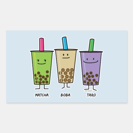 Matcha boba thee groene drink Taro tapioca Japa Rechthoekige Sticker (Voorkant)