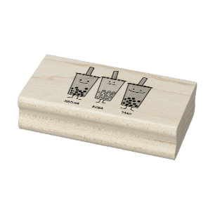 Matcha boba thee groene drink Taro tapioca Japa Rubberstempel