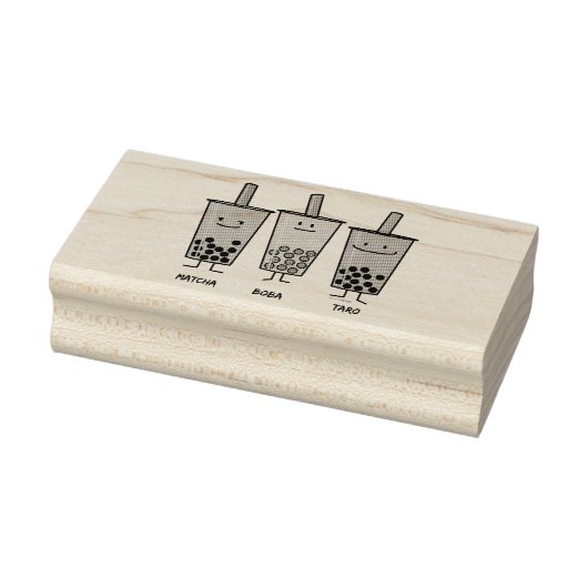 Matcha boba thee groene drink Taro tapioca Japa Rubberstempel (Stempel)