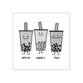 Matcha boba thee groene drink Taro tapioca Japa Rubberstempel (Afrduk)