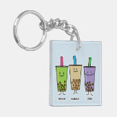 Matcha boba thee groene drink Taro tapioca Japa Sleutelhanger (Voorkant Links)