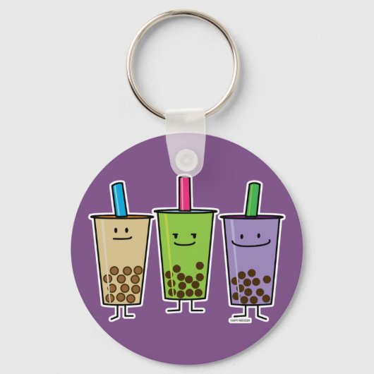 Matcha boba thee groene drink Taro tapioca Japa Sleutelhanger (Voorkant)