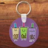 Matcha boba thee groene drink Taro tapioca Japa Sleutelhanger (Voorkant)