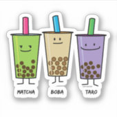 Matcha boba thee groene drink Taro tapioca Japa Sticker (Voorkant)