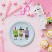 Matcha boba thee groene drink Taro tapioca Papieren Bordje (Feest)