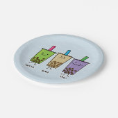 Matcha boba thee groene drink Taro tapioca Papieren Bordje (Gekanteld)