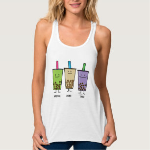 Matcha boba thee groene drink Taro tapioca Tanktop