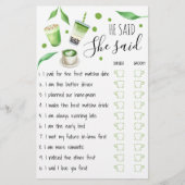 Matcha Bridal Shower Game Card Flyer (Voorkant)