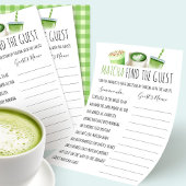 Matcha Bridal Shower Game Find The Guest Card Flyer